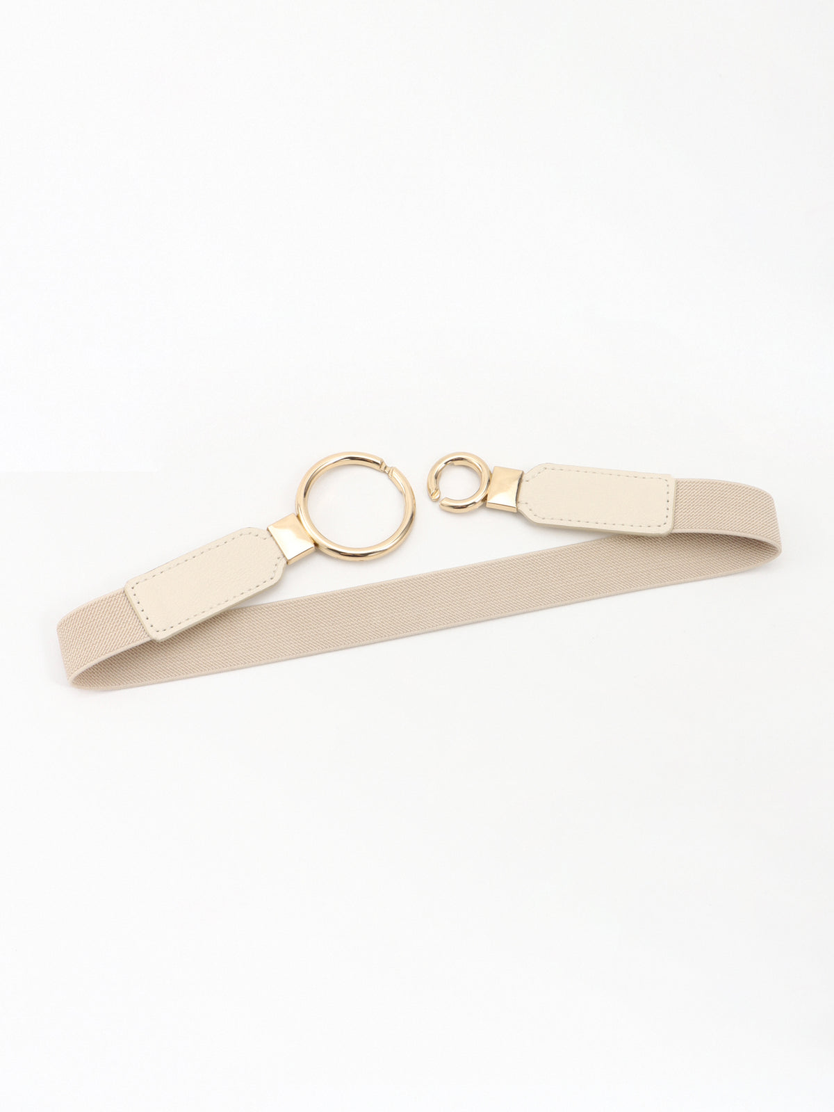 Double Ring Buckle Elastic PU Belt -