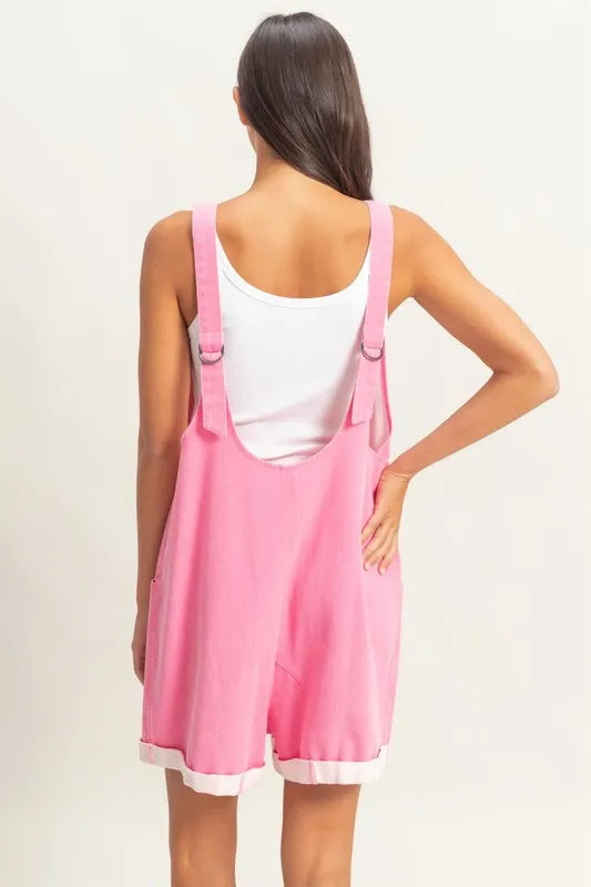 V-Neck Pocket Detail Romper -