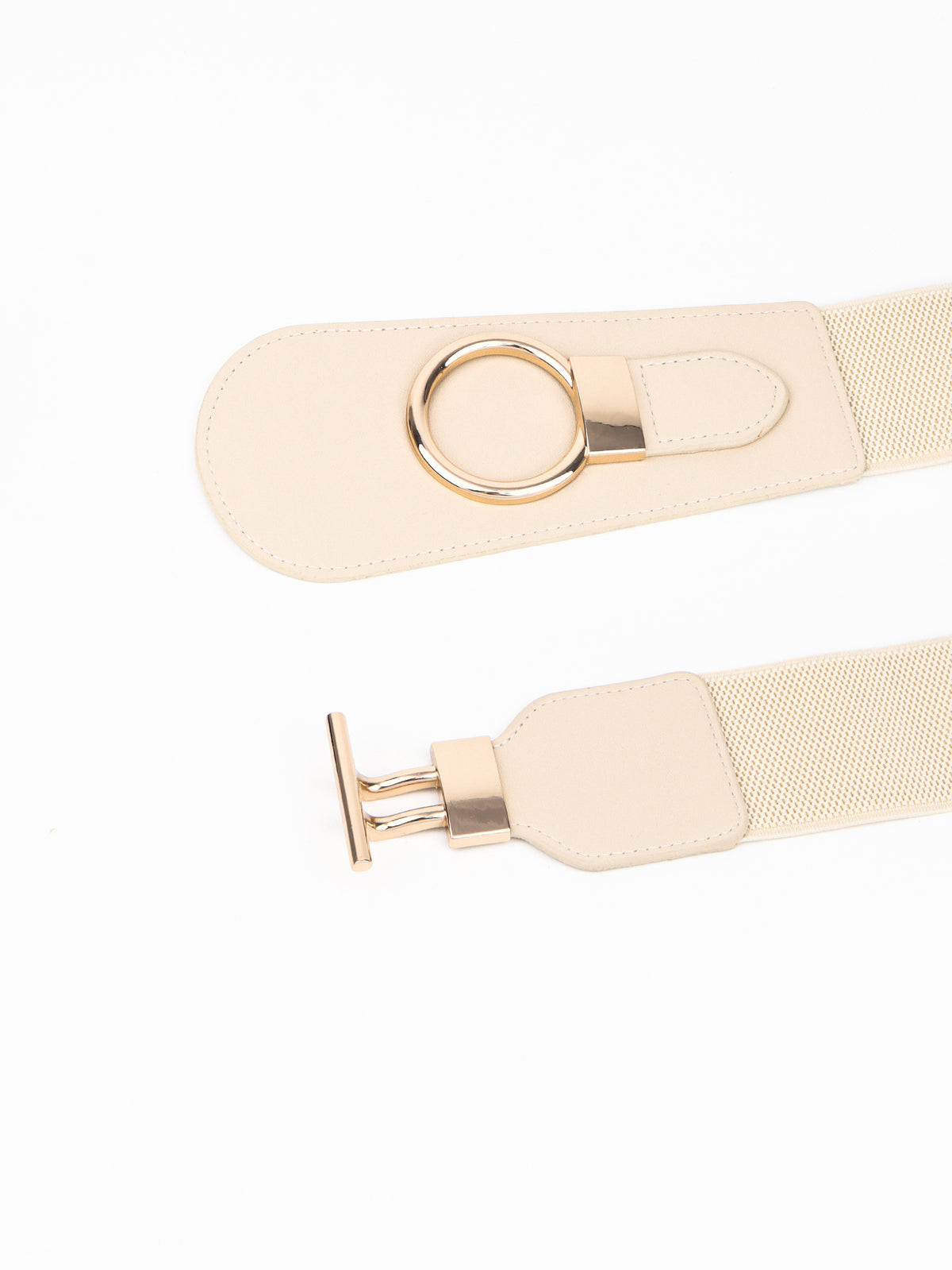 PU Elastic Wide Belt with Alloy Buckle -