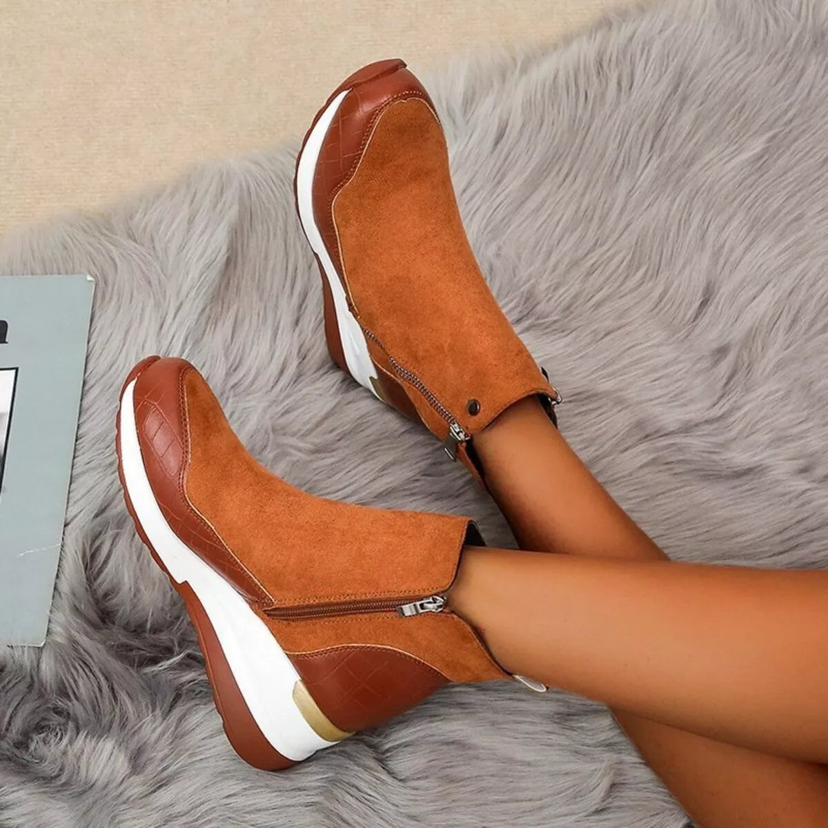 Side Zipper Ankle Boots -
