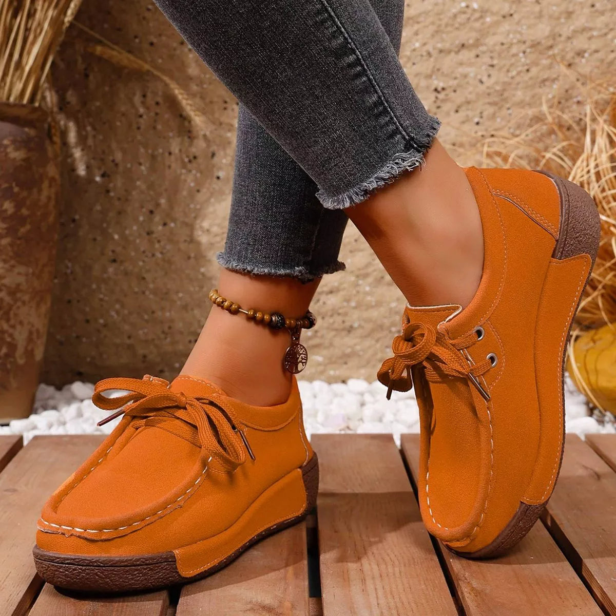 Lace-Up Casual Loafers -