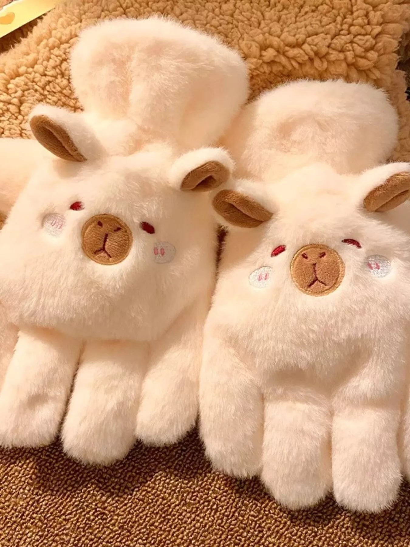 Cartoon Animal Plush Gloves -