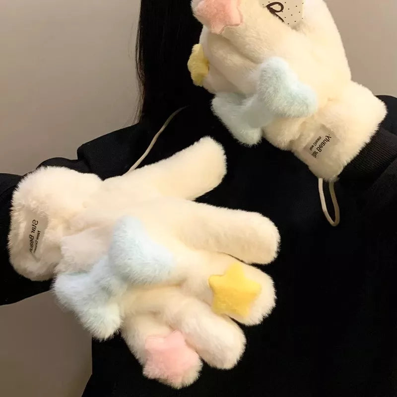 Star Plush Winter Gloves -