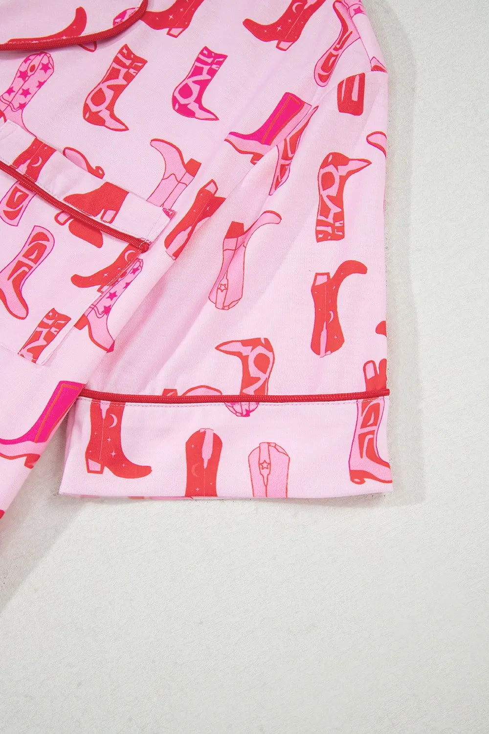Cowgirl Boots Printed Shirt and Shorts Set -