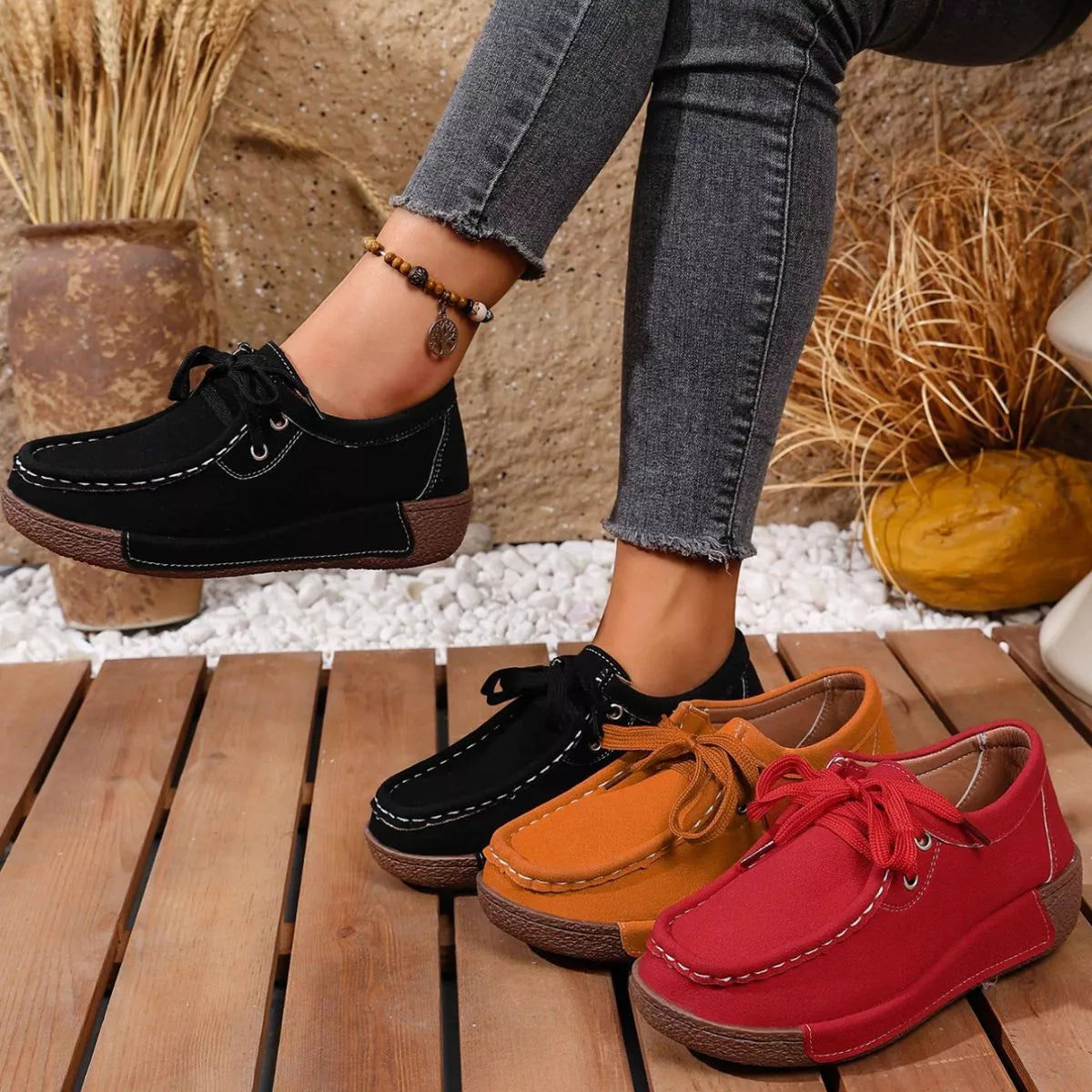 Lace-Up Casual Loafers -