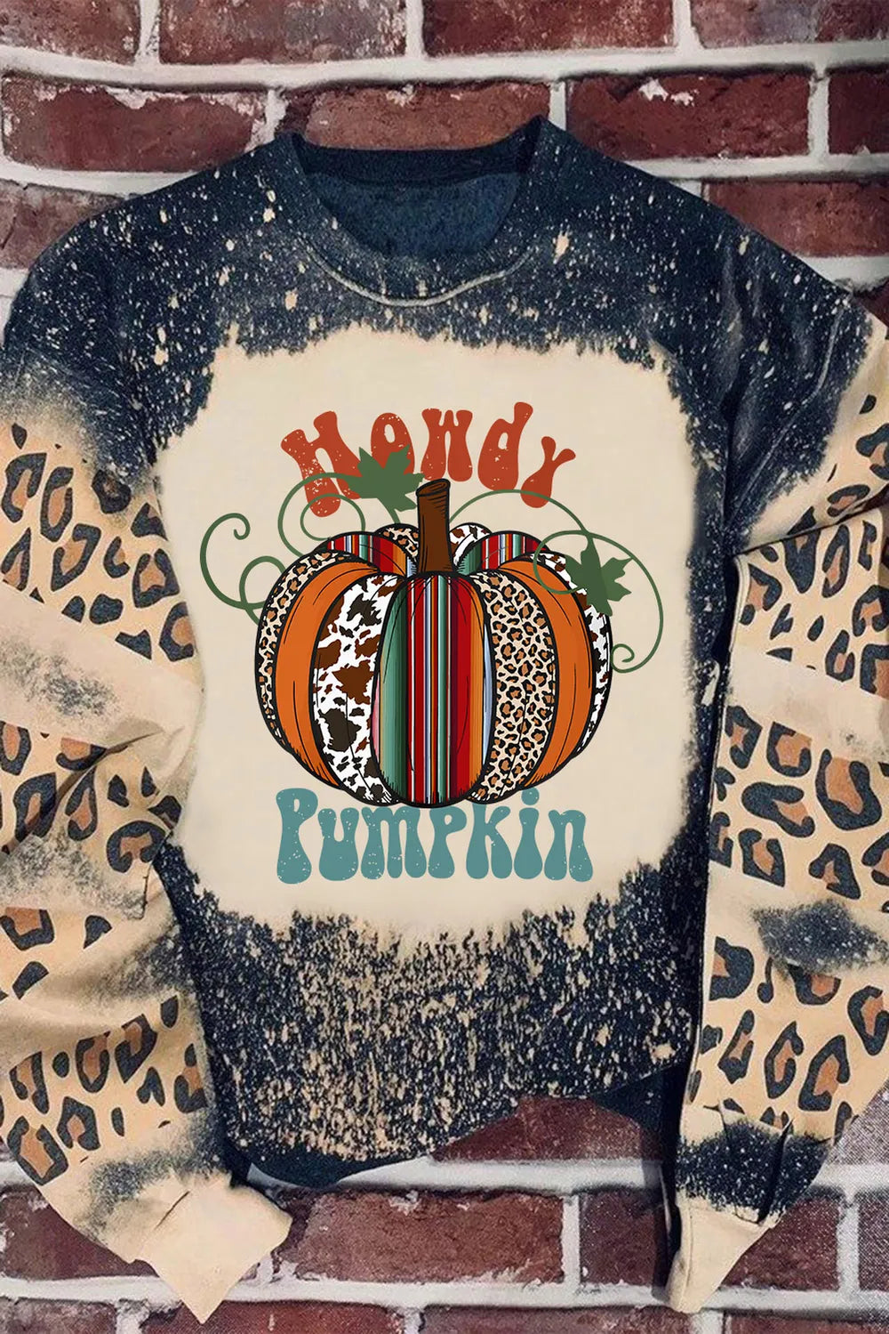 Pumpkin Graphic Long Sleeve Sweatshirt -
