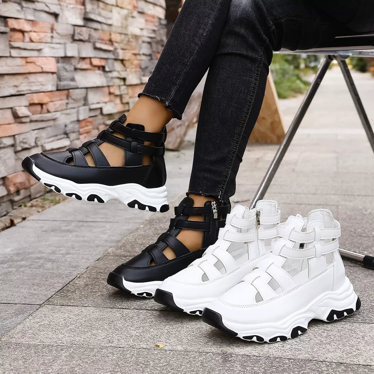 Cutout Platform Sneakers -