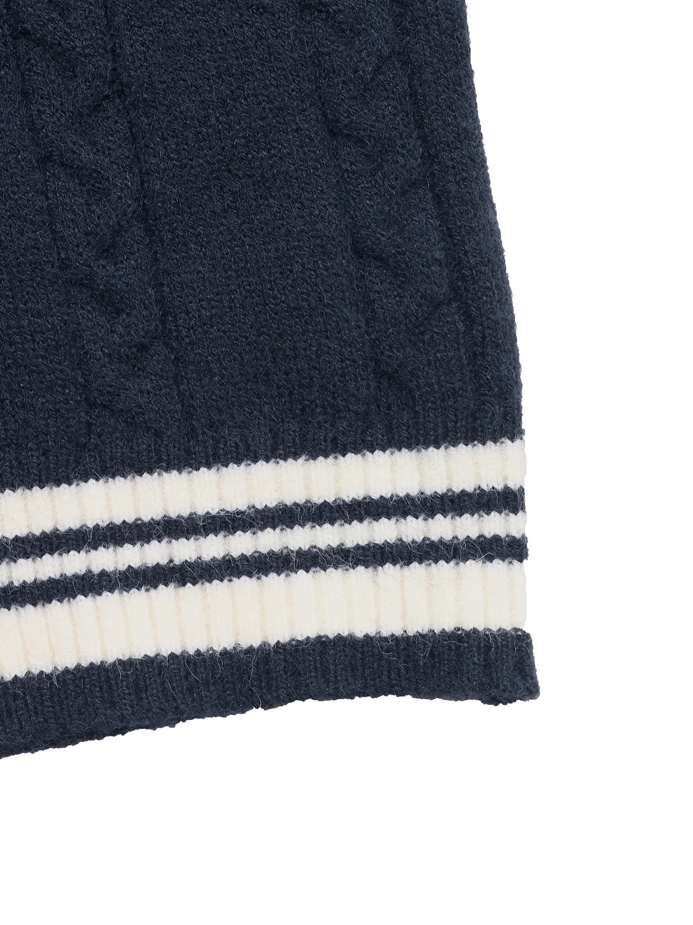 Contrast Striped V-Neck Sweater -
