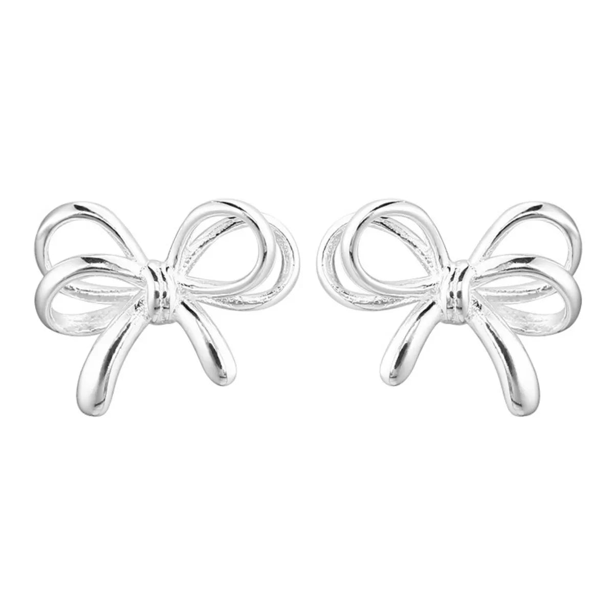 Sterling Silver Bow Earrings -
