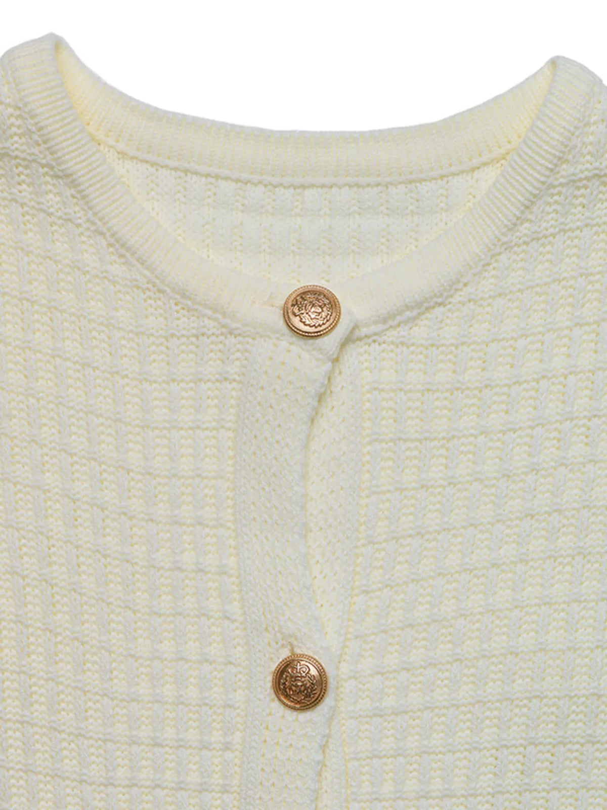 Button-Up Long Sleeve Cardigan - Off White