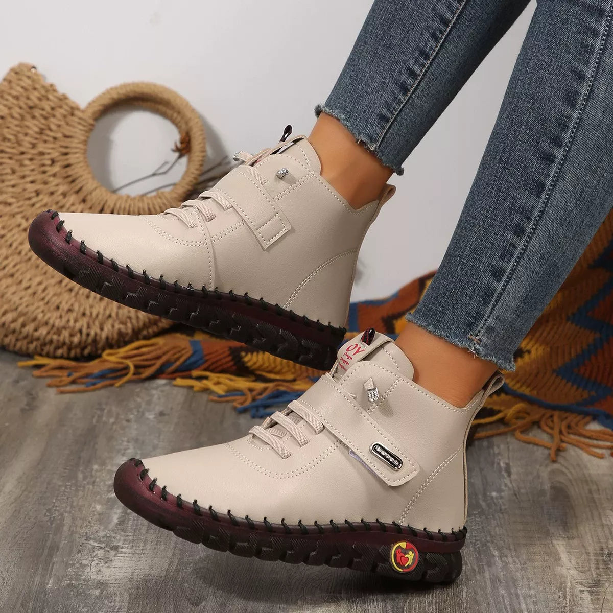 Lace Up Platform Ankle Boots -