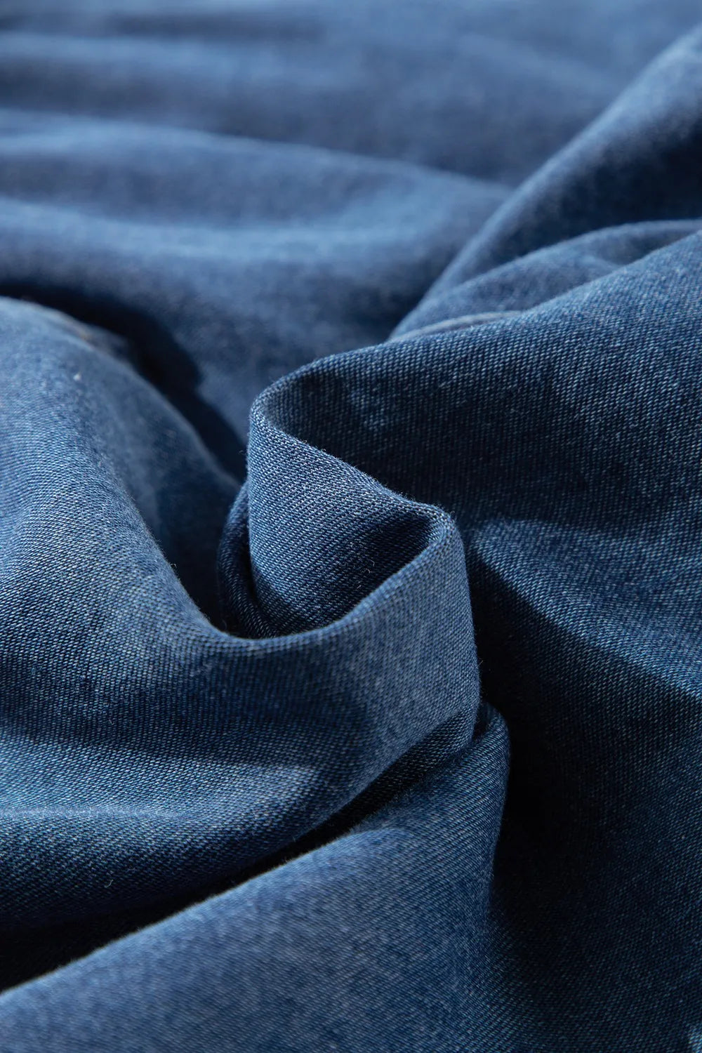 Raw Hem Drawstring High Waist Denim Shorts -