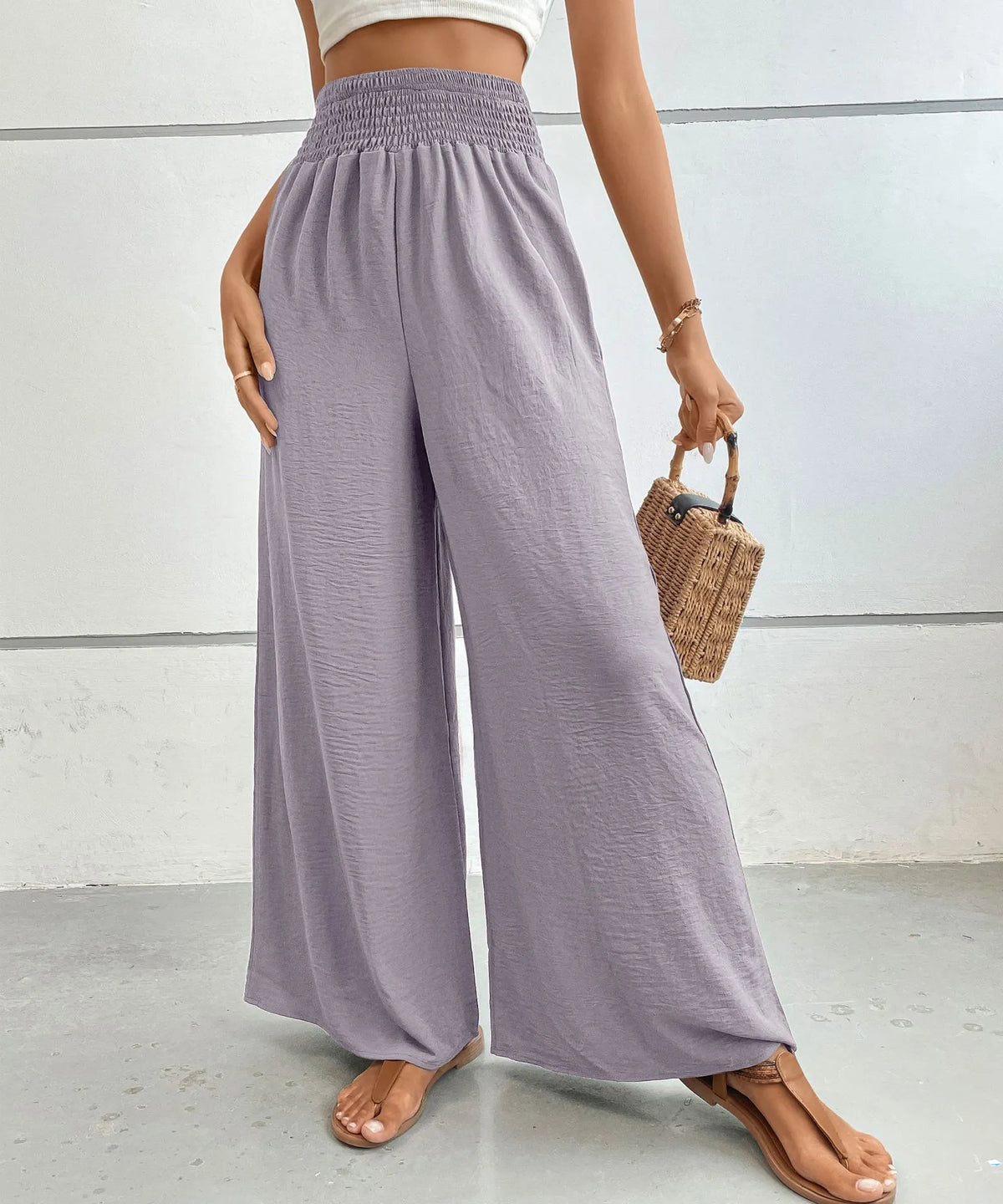 High-Waisted Wide Leg Pants -