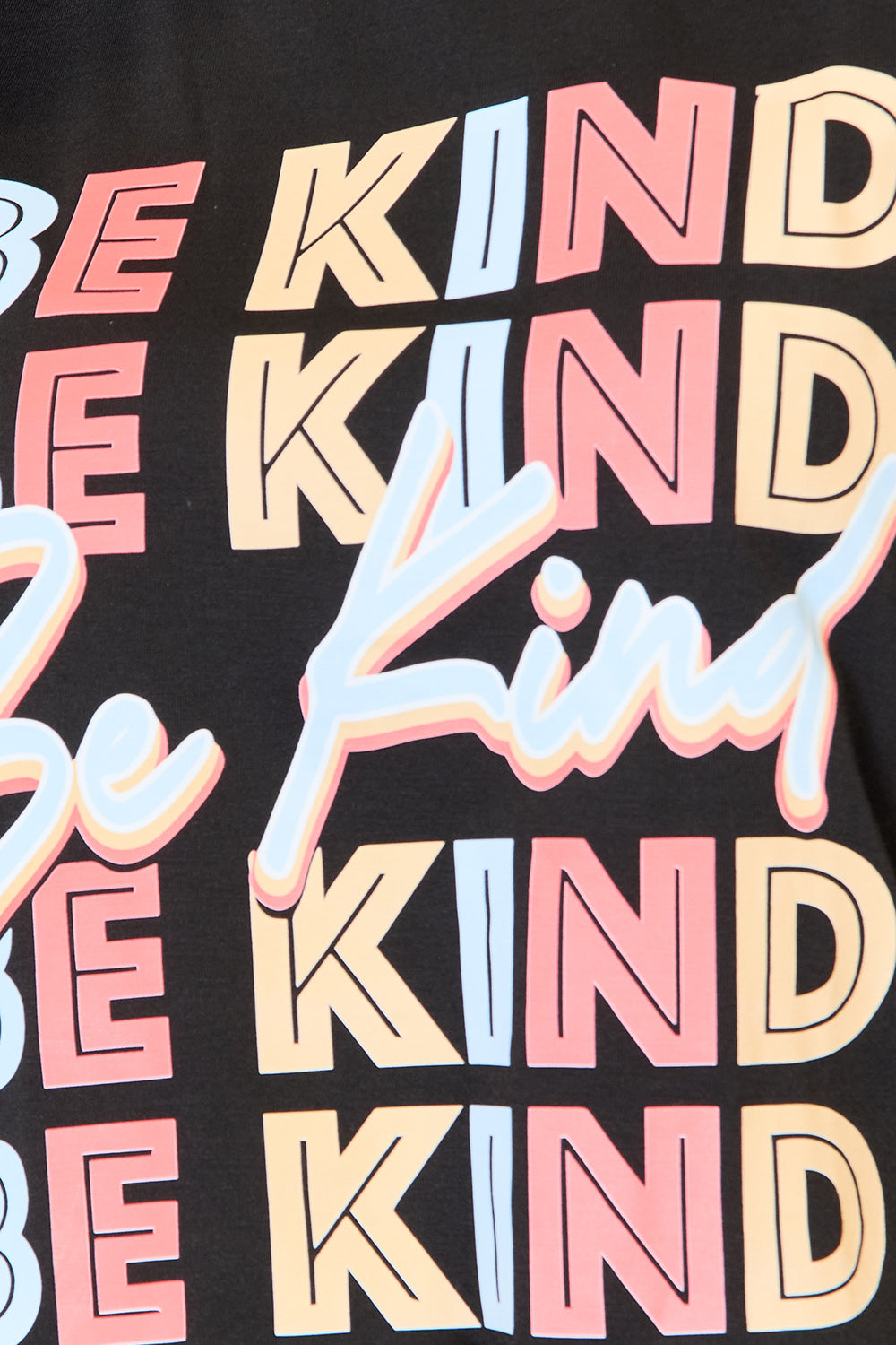 BE KIND Graphic Round Neck T-Shirt - Black