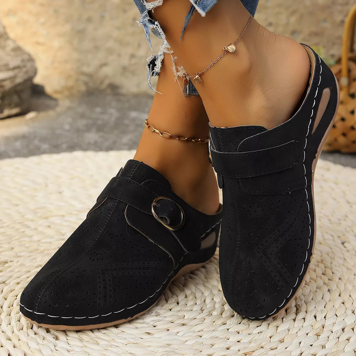 Casual Buckle Slip-Ons -