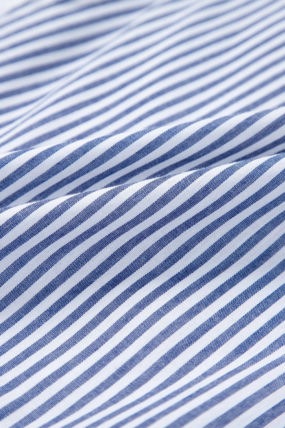 Stripe Sleeveless Notched Ric Rac Mini Dress -