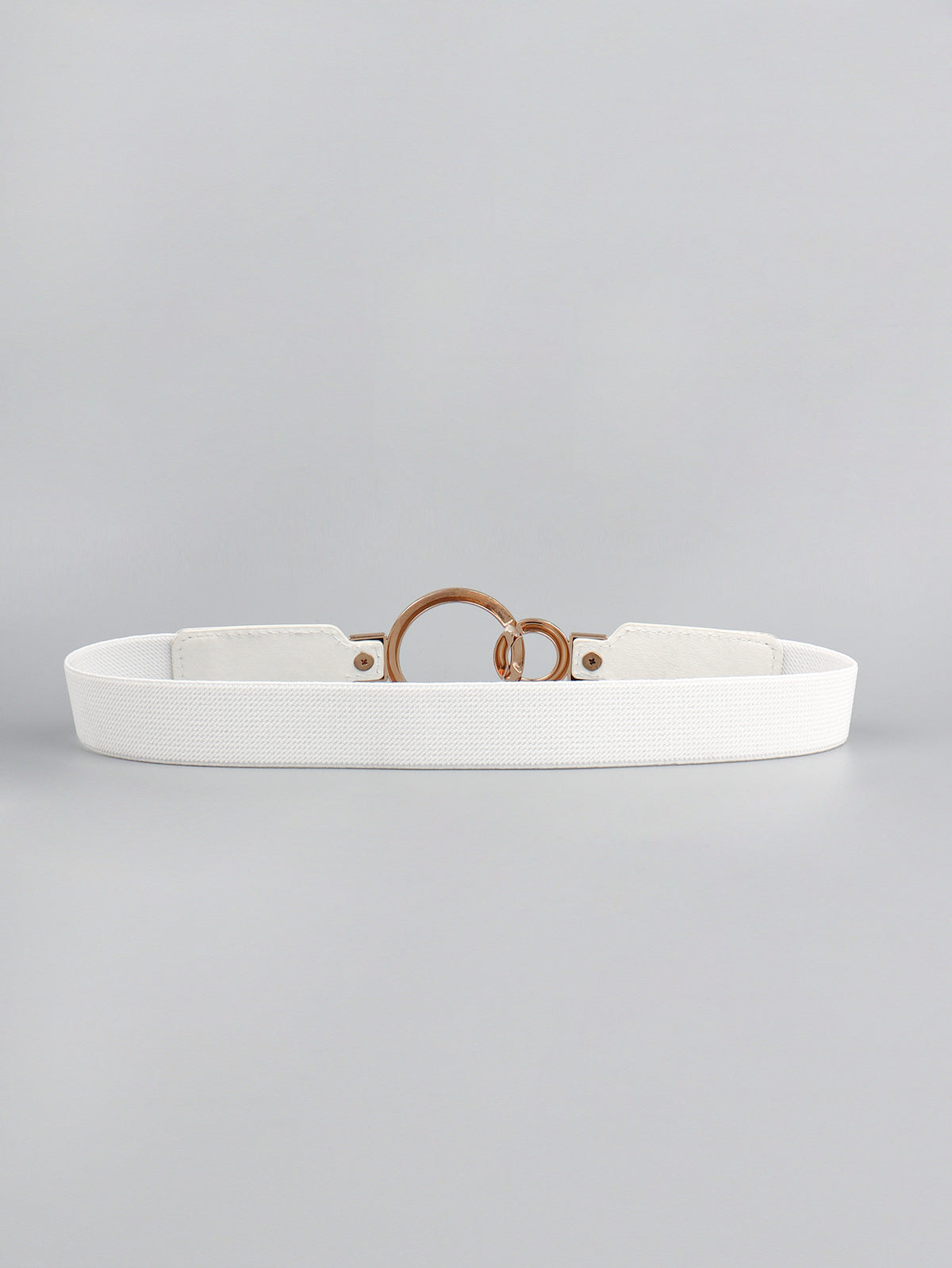 Double Ring Buckle Elastic PU Belt -