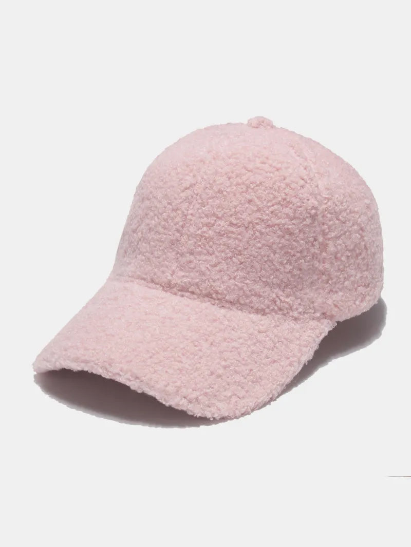 Sherpa Solid Color Baseball Cap - Pink One Size
