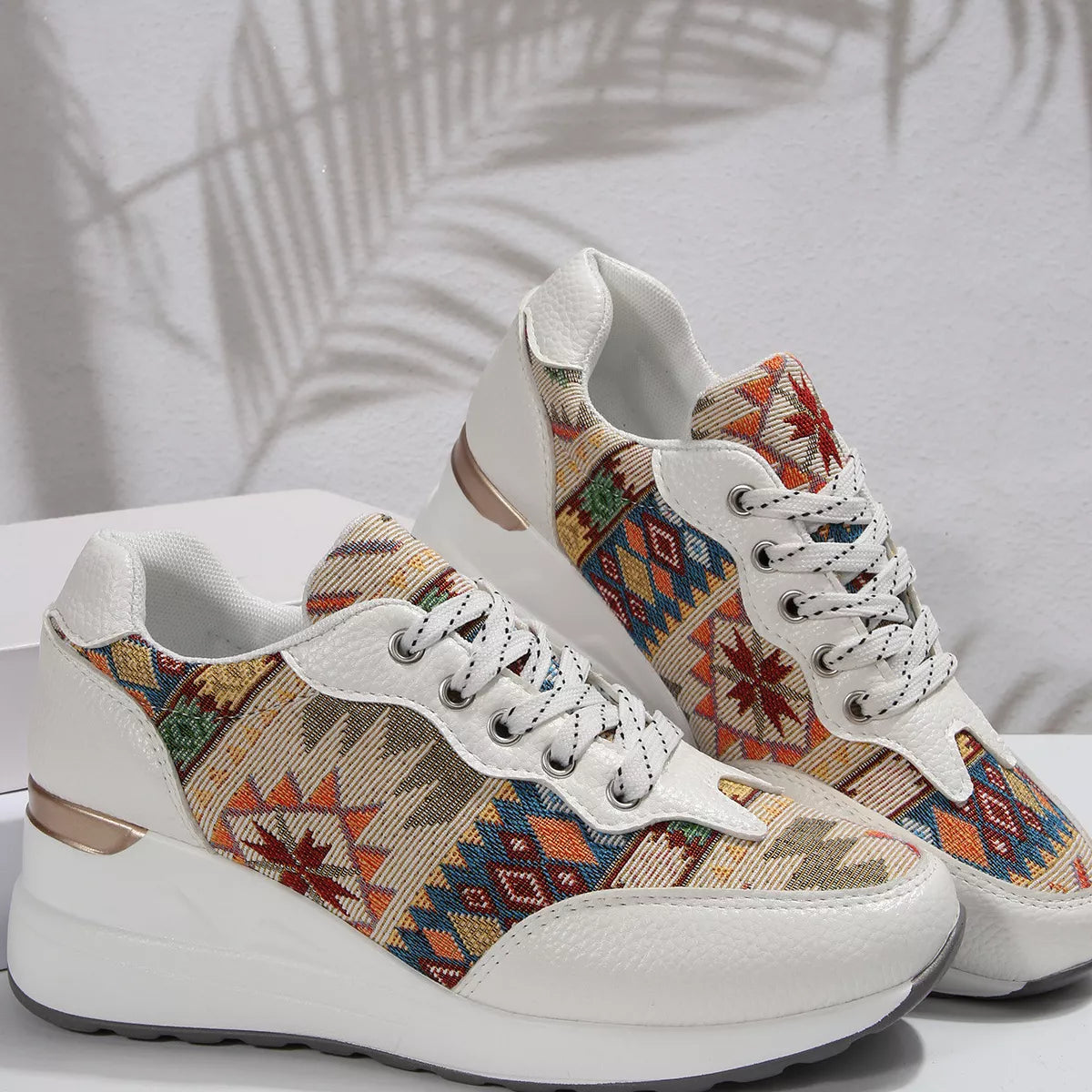 Lace Up Wedge Sneakers -