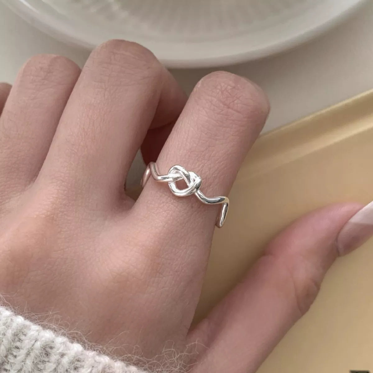 Lightweight Knot Open Ring - Silver One Size