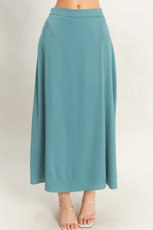 Sleeveless Top and Maxi Skirt Set - Dusty Blue