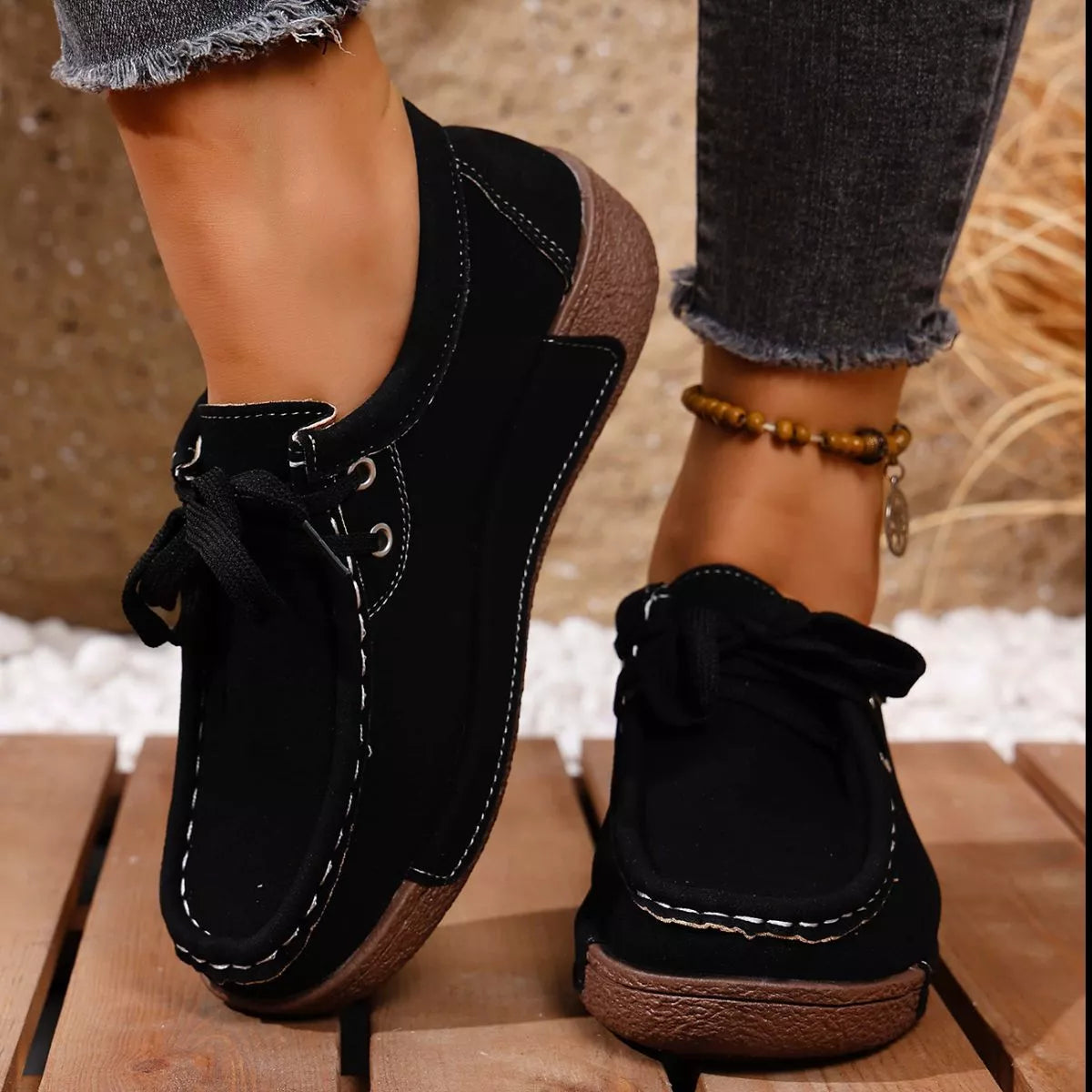Lace-Up Casual Loafers -