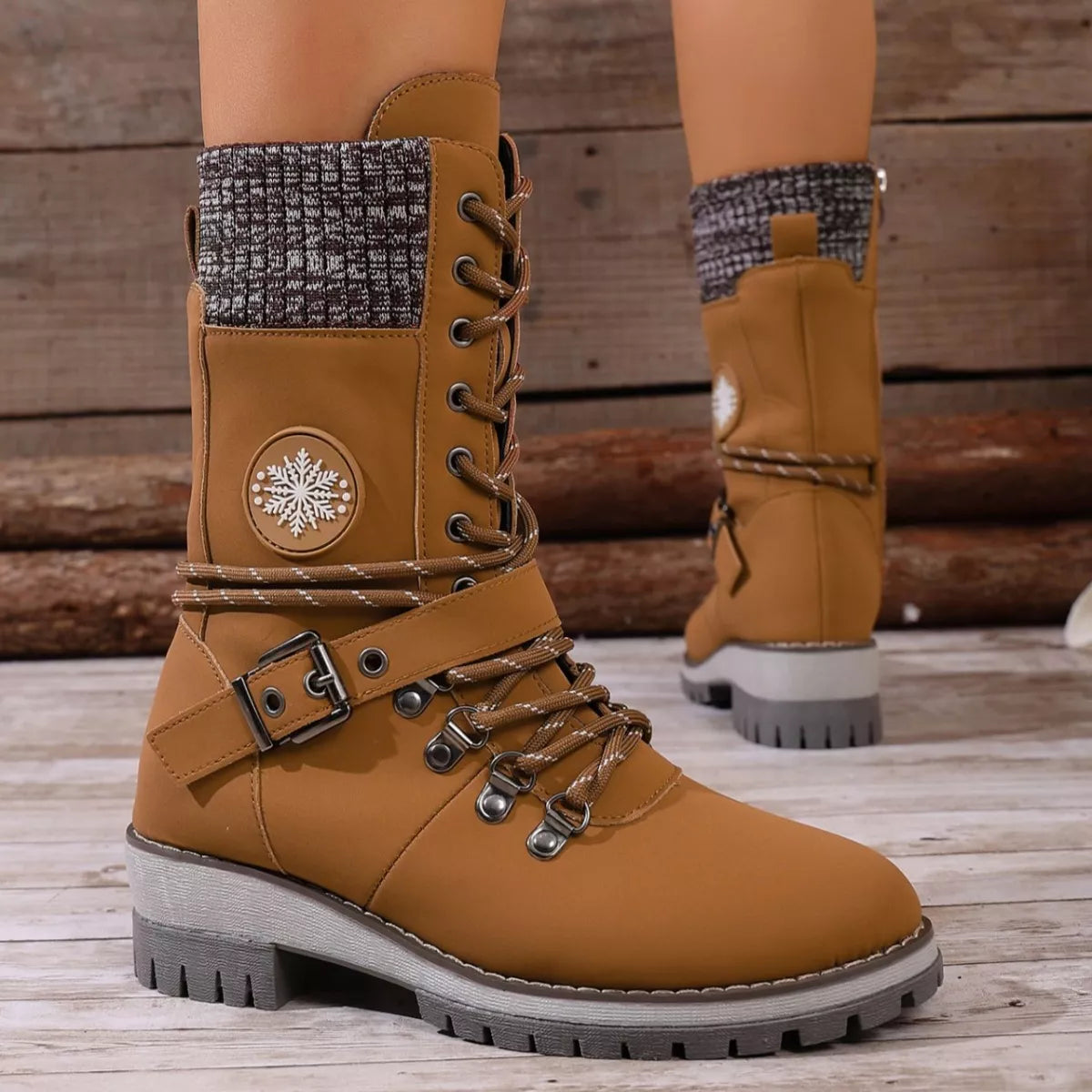 Lace-Up Ankle Combat Boots -