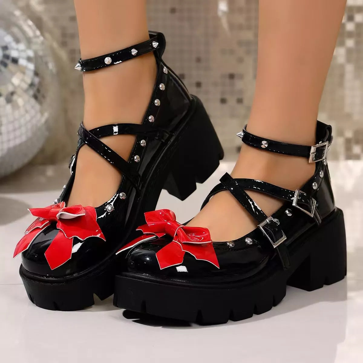 Bow Decor Mary Jane Loafers -