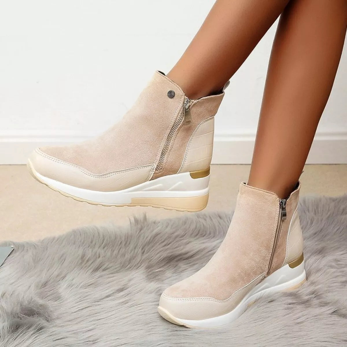 Side Zipper Ankle Boots -