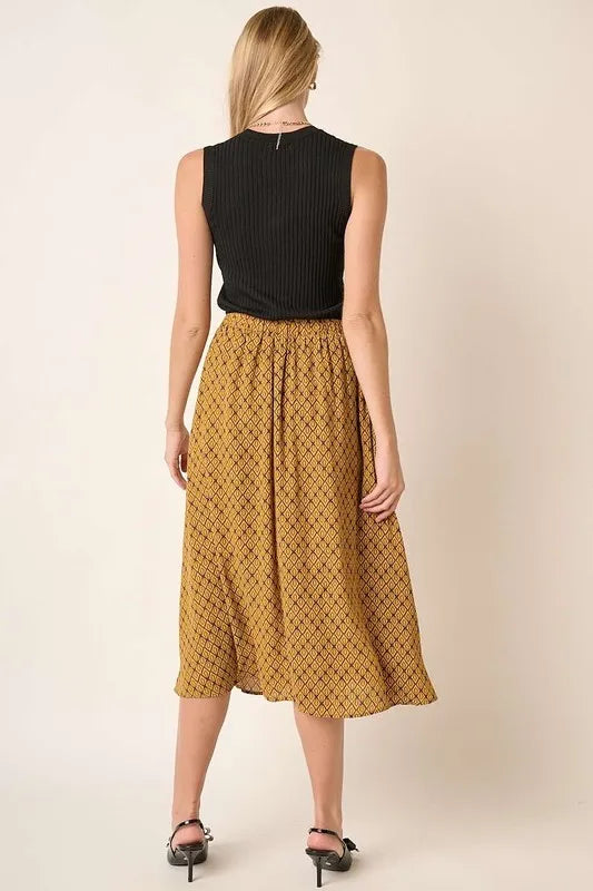 Printed Midi Skirt -