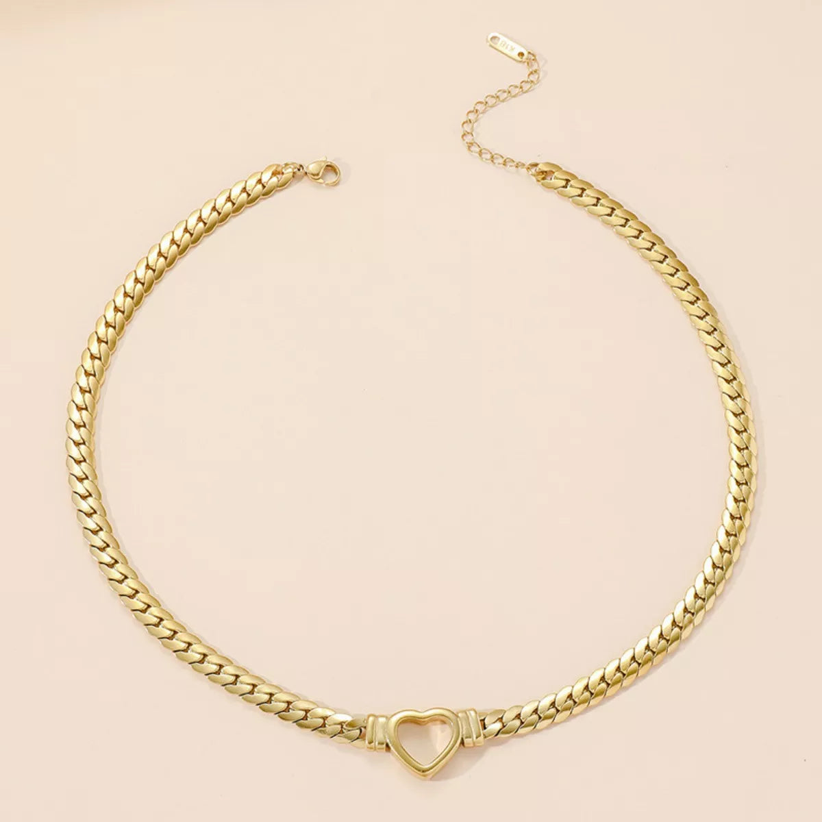 18K Gold-Plated Chain Heart Necklace -