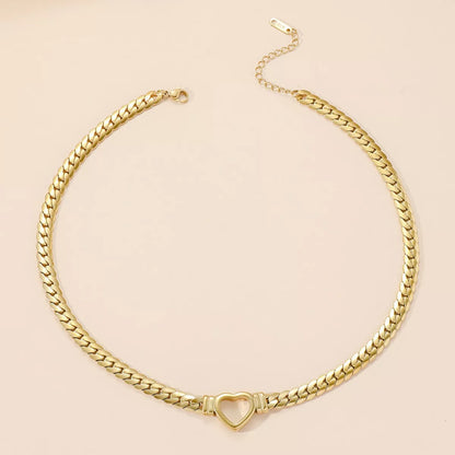18K Gold-Plated Chain Heart Necklace -