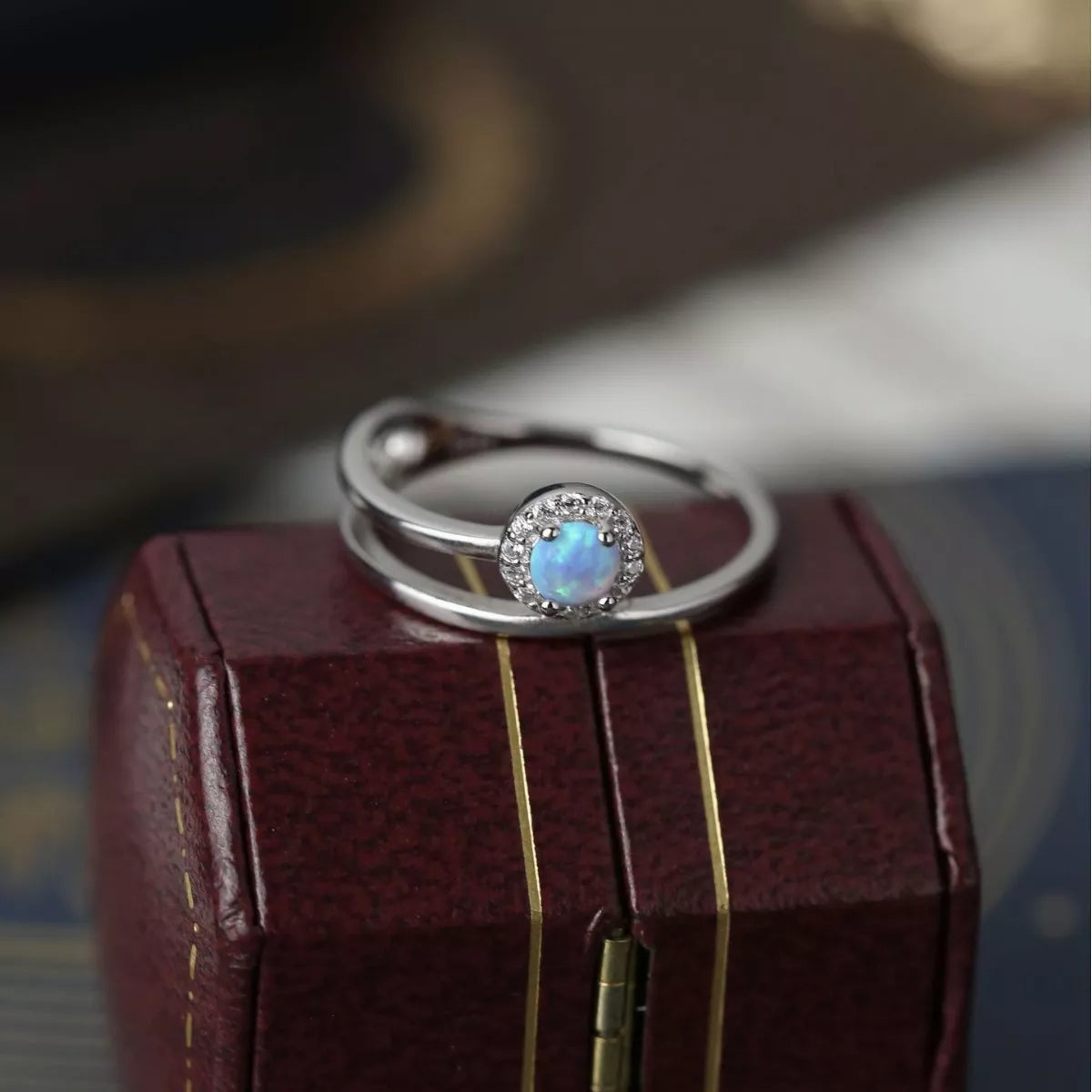 Sterling Silver Opal Ring - Silver