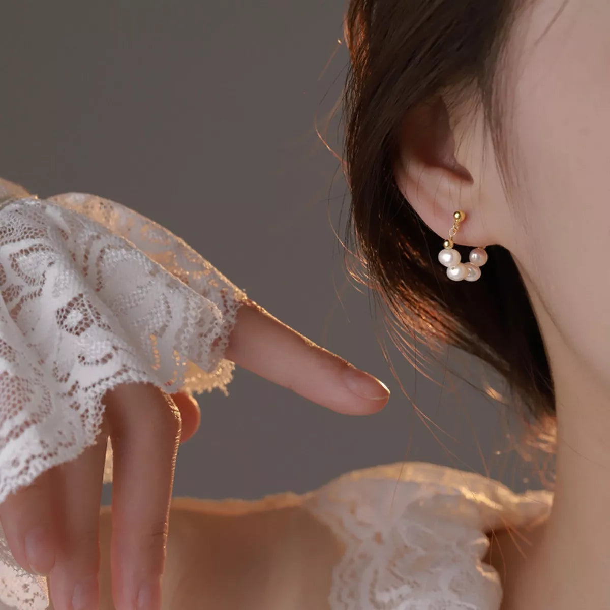 Freshwater Pearl Hoop Earrings -
