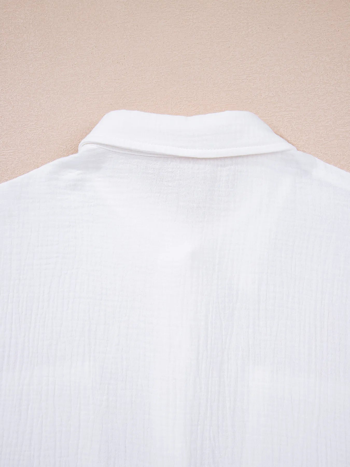Lace Sleeve Button Down Shirt -