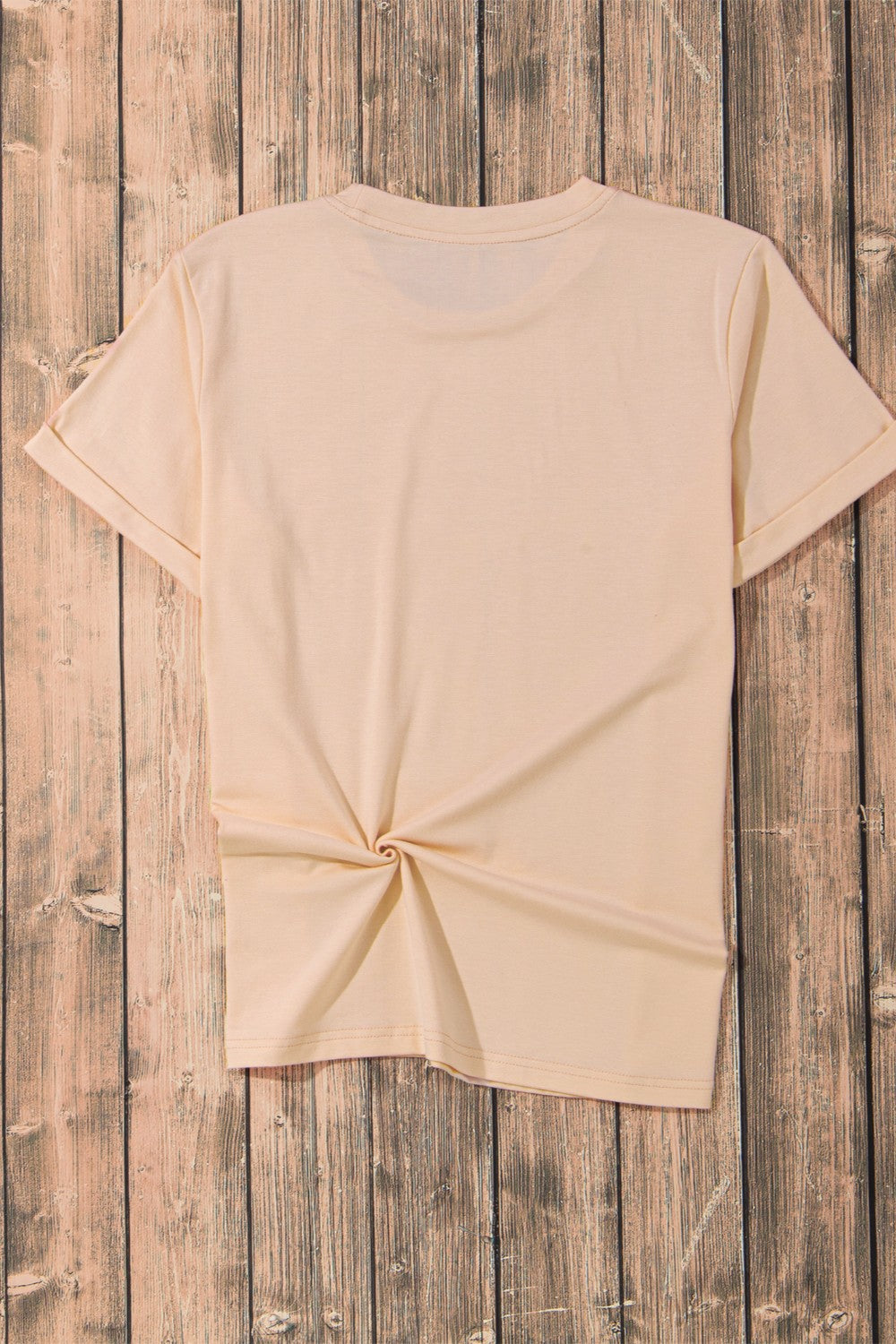 Pumpkin Round Neck Short Sleeve T-Shirt - Tan