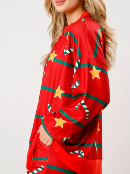 Christmas Long Sleeve Top and Pants Lounge Set -
