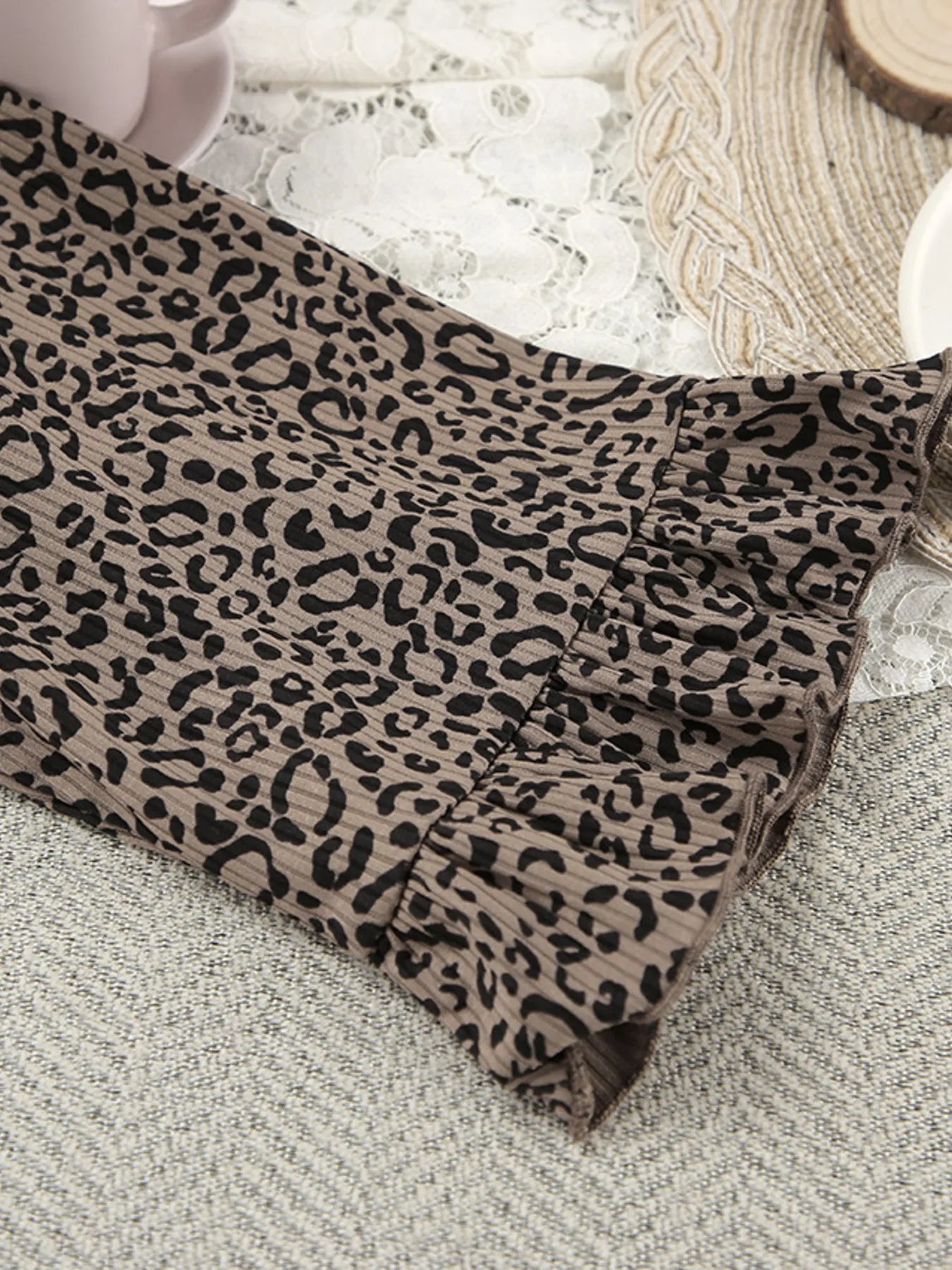 Leopard Cami Cardigan and Shorts 3-Piece Set -