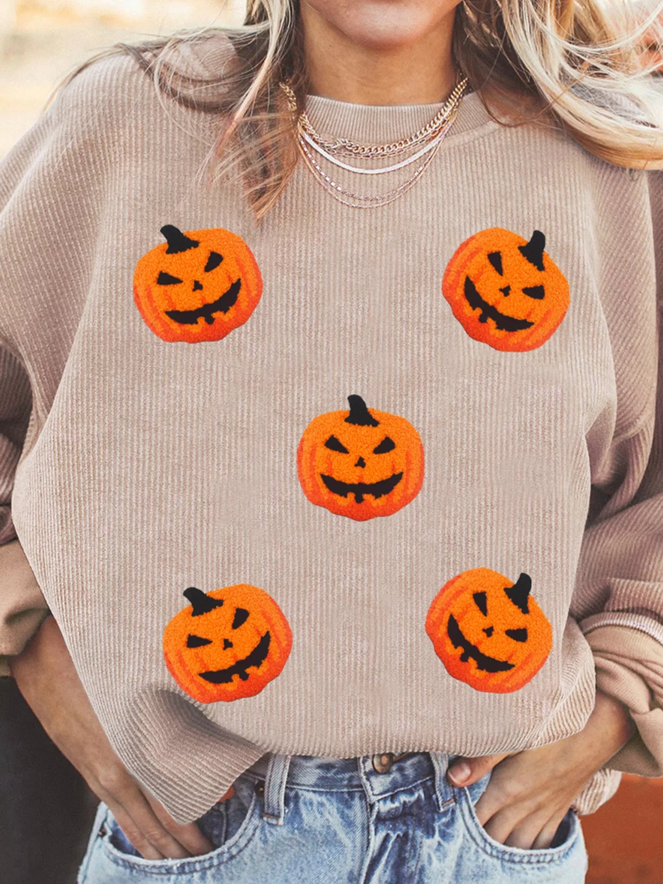 Pumpkin Drop Shoulder Sweatshirt -