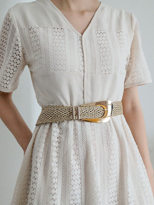 Irregular Buckle Braid Belt -