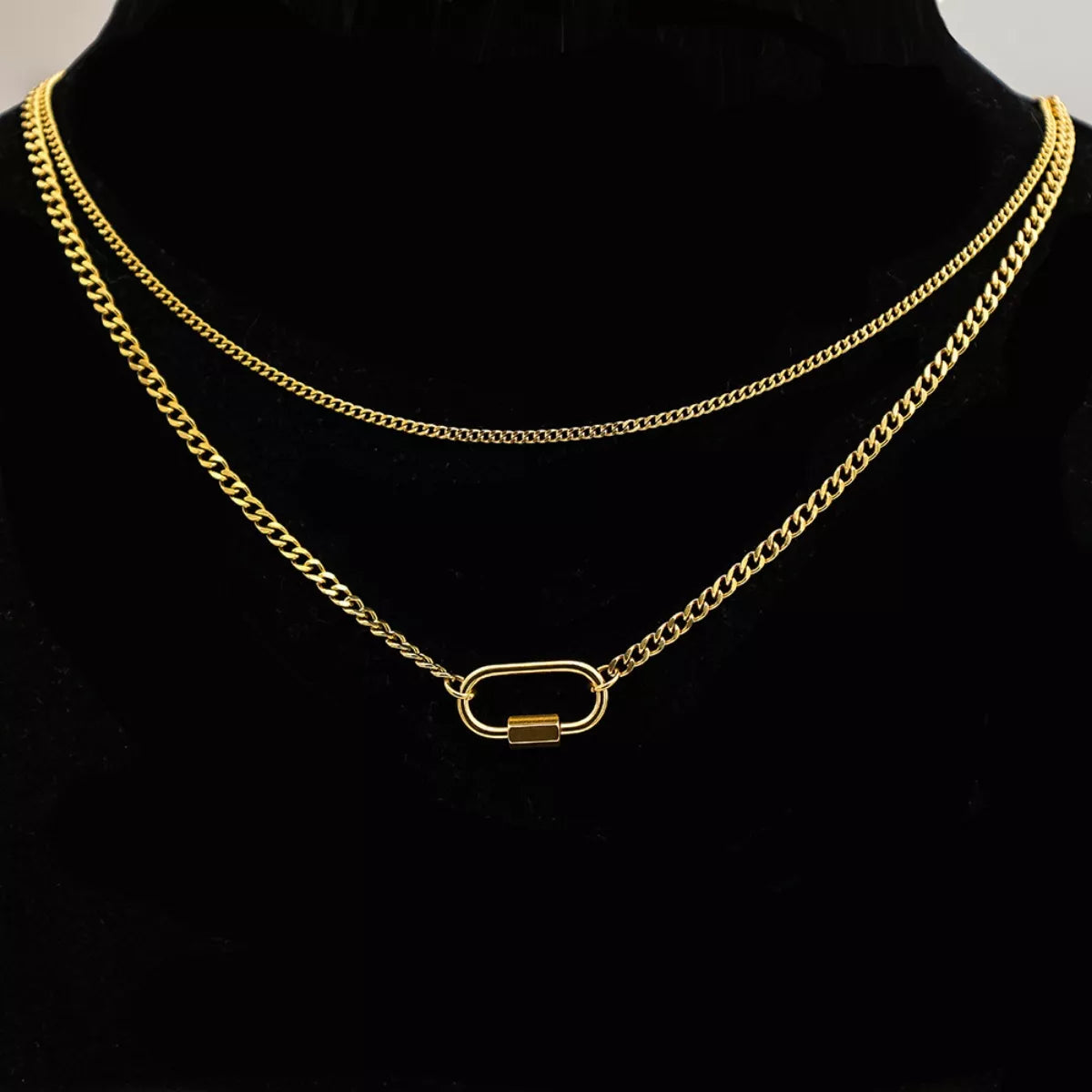 18K Gold-Plated Double Layered Necklace -
