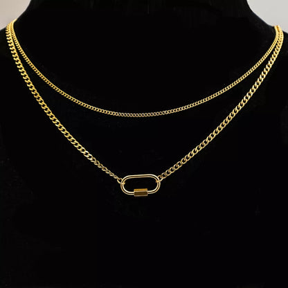 18K Gold-Plated Double Layered Necklace -