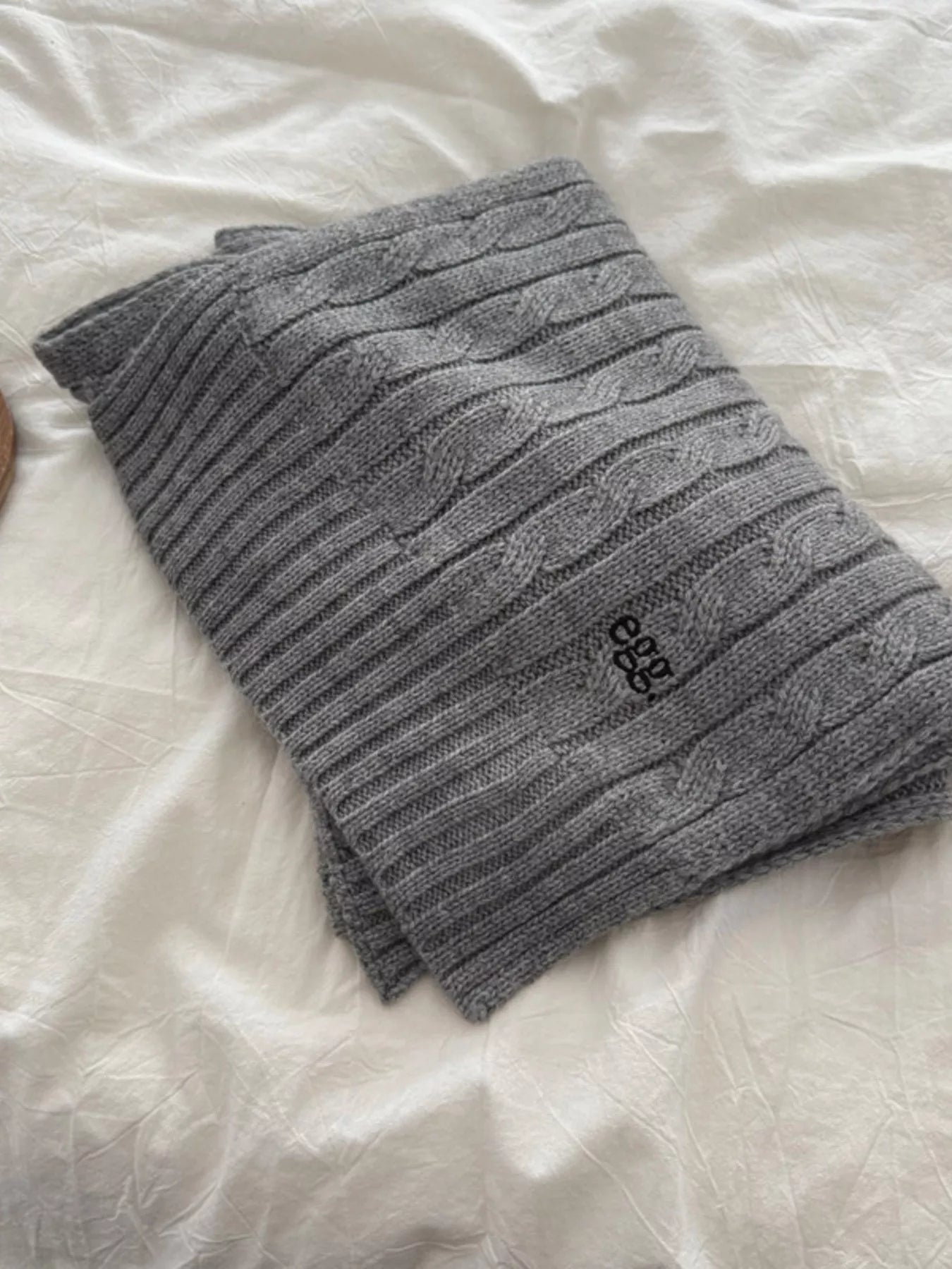 Ribbed Knitted Winter Scarf -