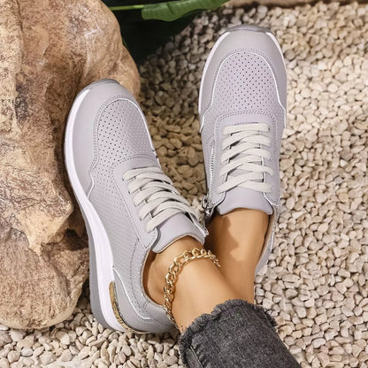 Lace Up Wedge Sneakers -