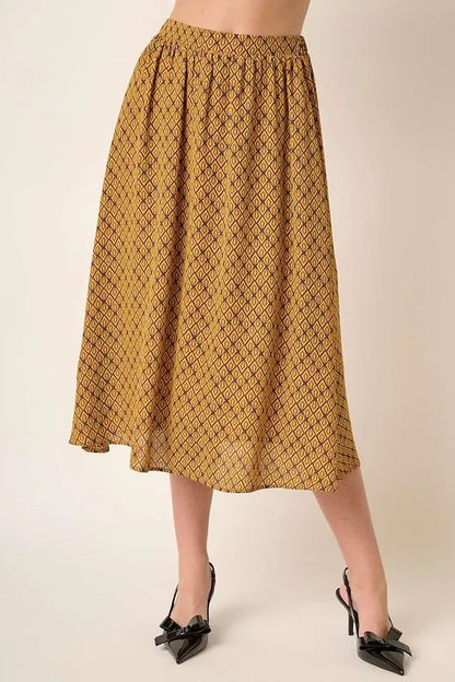 Printed Midi Skirt -