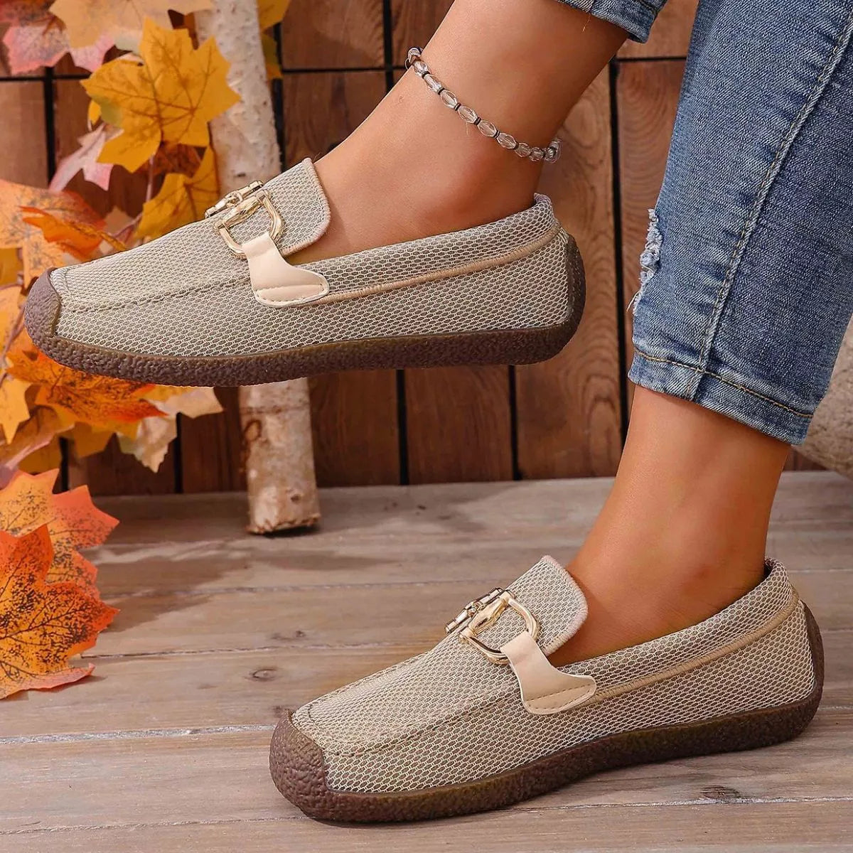 Round Toe Flat Slip-Ons -