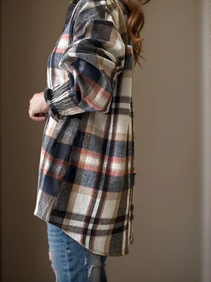 Plaid Button Up Long Sleeve Shirt - Multicolor