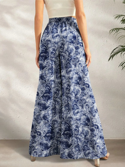 Printed Wide Leg Pants -