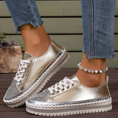 Round Toe Platform Sneakers -
