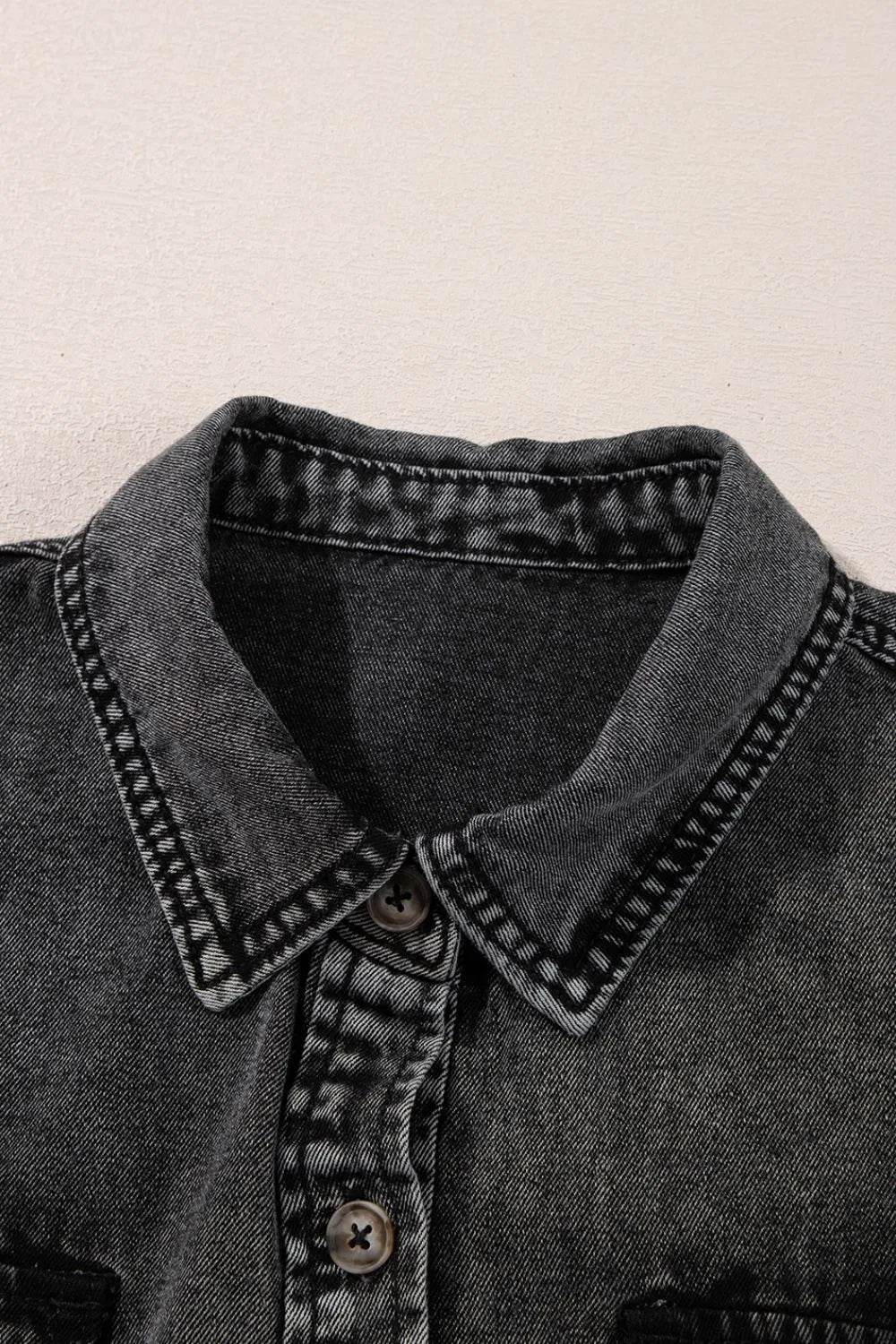 Flap Pocket Button Up Denim Shirt -